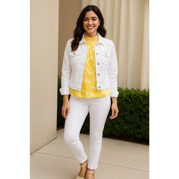 Nine West Yellow Floral Ruffle Blouse | Medium | Cottagecore Boho Chic - Picture 11 of 11